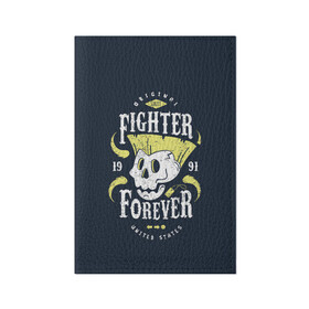 Обложка для паспорта матовая кожа с принтом Fighter forever в Кировске, натуральная матовая кожа | размер 19,3 х 13,7 см; прозрачные пластиковые крепления | fighting | game | games | street fighter | балрог | бланка | вега | зангиев | игра | игры | классика | рю | сагат | стрит файтер | уличный боец | чан ли