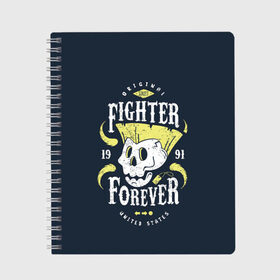 Тетрадь с принтом Fighter forever в Кировске, 100% бумага | 48 листов, плотность листов — 60 г/м2, плотность картонной обложки — 250 г/м2. Листы скреплены сбоку удобной пружинной спиралью. Уголки страниц и обложки скругленные. Цвет линий — светло-серый
 | fighting | game | games | street fighter | балрог | бланка | вега | зангиев | игра | игры | классика | рю | сагат | стрит файтер | уличный боец | чан ли