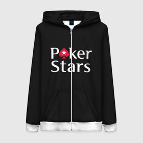 Женская толстовка 3D на молнии с принтом Poker Stars в Кировске, 100% полиэстер | длина до линии бедра, манжеты и пояс оформлены мягкой тканевой резинкой, двухслойный капюшон со шнурком для регулировки, спереди молния, по бокам два кармана | Тематика изображения на принте: 777 | cards | casino | chips | flash | fortune | game | joker | luck | omaha | poker | roulette | straight | texas holdem | tournament | азарт | джокер | игра | казино | карты | омаха | покер | рулетка | стрит | техасский холдэм | турнир | удача | фишки |