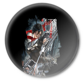 Значок с принтом Shingeki no Kyojin в Кировске,  металл | круглая форма, металлическая застежка в виде булавки | attack on titan | monsters | армин арлерт | атака на титанов | атака титанов | микаса аккерман | монстры | титаны | эрен йегер