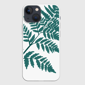 Чехол для iPhone 13 mini с принтом Зелёный папоротник в Кировске,  |  | Тематика изображения на принте: ветка | зеленый | листик | папоротник | природа | растение
