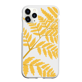 Чехол для iPhone 11 Pro матовый с принтом Жёлтый папоротник в Кировске, Силикон |  | ветка | желтый | лес | листик | папоротник | природа | растение