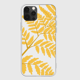 Чехол для iPhone 12 Pro с принтом Жёлтый папоротник в Кировске, силикон | область печати: задняя сторона чехла, без боковых панелей | ветка | желтый | лес | листик | папоротник | природа | растение
