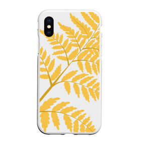 Чехол для iPhone XS Max матовый с принтом Жёлтый папоротник в Кировске, Силикон | Область печати: задняя сторона чехла, без боковых панелей | ветка | желтый | лес | листик | папоротник | природа | растение