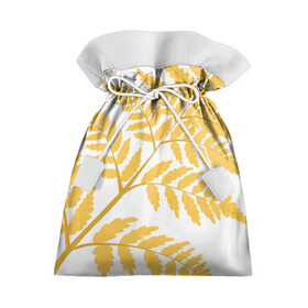 Подарочный 3D мешок с принтом Жёлтый папоротник в Кировске, 100% полиэстер | Размер: 29*39 см | ветка | желтый | лес | листик | папоротник | природа | растение