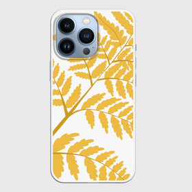 Чехол для iPhone 13 Pro с принтом Жёлтый папоротник в Кировске,  |  | ветка | желтый | лес | листик | папоротник | природа | растение