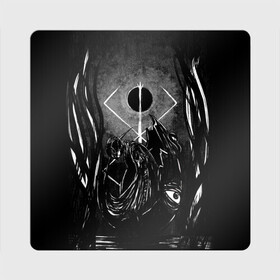 Магнит виниловый Квадрат с принтом БЕРСЕРК рисунок в Кировске, полимерный материал с магнитным слоем | размер 9*9 см, закругленные углы | anime | berserk | аниме | берсерк | бесерк | гатс | манга | мультфильм