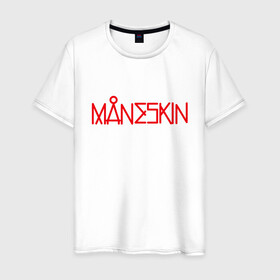 Мужская футболка хлопок с принтом Maneskin, Новый логотип в Кировске, 100% хлопок | прямой крой, круглый вырез горловины, длина до линии бедер, слегка спущенное плечо. | Тематика изображения на принте: eurovision | maneskin | евровидение | логотип | манескин | новый логотип | рок