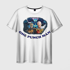 Мужская футболка 3D с принтом ВанПачМен в Кировске, 100% полиэфир | прямой крой, круглый вырез горловины, длина до линии бедер | one punch man | аниме | в топе | в тренде | ван пач мен