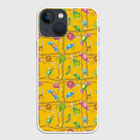 Чехол для iPhone 13 mini с принтом Конфеты в Кировске,  |  | background | candy | lollipops | pattern | texture | конфеты | леденцы | паттерн | текстура | фон