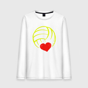 Мужской лонгслив хлопок с принтом Volleyball Heart в Кировске, 100% хлопок |  | ball | beach | game | heart | love | sport | volley | volleyball | волейбол | волейболист | волейболистка | гол | игра | игрок | мяч | площадка | пляж | пляжный | победа | сердце | сетка | спорт | тренер | чемпион