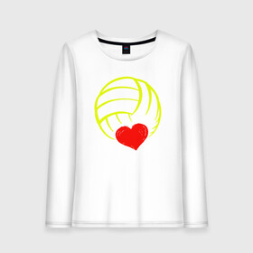 Женский лонгслив хлопок с принтом Volleyball Heart в Кировске, 100% хлопок |  | ball | beach | game | heart | love | sport | volley | volleyball | волейбол | волейболист | волейболистка | гол | игра | игрок | мяч | площадка | пляж | пляжный | победа | сердце | сетка | спорт | тренер | чемпион