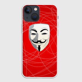 Чехол для iPhone 13 mini с принтом Маска Гая Фокса в Кировске,  |  | anonimus | аноним | анонимус | гай | защита | маска | фокс