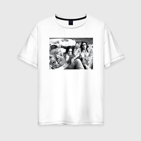 Женская футболка хлопок Oversize с принтом Maneskin в Кировске, 100% хлопок | свободный крой, круглый ворот, спущенный рукав, длина до линии бедер
 | maneskin | евровидение