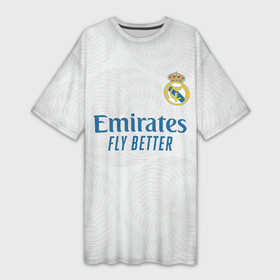 Платье-футболка 3D с принтом Реал Мадрид форма 2021 2022 в Кировске,  |  | Тематика изображения на принте: 2021 | 2022 | madrid | real | испания | мадрид | новая | реал | реал мадрид | форма | футбол