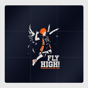 Магнитный плакат 3Х3 с принтом fly high! Шоё Хината Haikyuu!! в Кировске, Полимерный материал с магнитным слоем | 9 деталей размером 9*9 см | 10 номер | anime | haikyu | haikyuu | hinata shoyo | karasuno | manga | аниме | волейбол | волейбольный клуб | иероглифы | карасуно | лети высоко | лого | манга | надпись | прыжок | старшая школа | хаику | хаикую