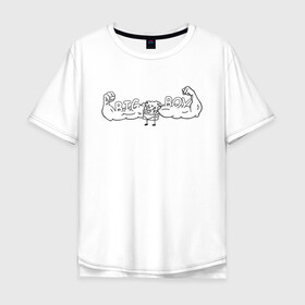 Мужская футболка хлопок Oversize с принтом BIG BOY в Кировске, 100% хлопок | свободный крой, круглый ворот, “спинка” длиннее передней части | большой мальчик | губка боб | качек | мышцы | спанч боб