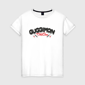 Женская футболка хлопок с принтом Guggimon Chop Chop в Кировске, 100% хлопок | прямой крой, круглый вырез горловины, длина до линии бедер, слегка спущенное плечо | guggimon | superplastic | игрушки | иллюстрация | логотип