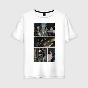 Женская футболка хлопок Oversize с принтом Хяккимару из Дороро в Кировске, 100% хлопок | свободный крой, круглый ворот, спущенный рукав, длина до линии бедер
 | аниме | дороро | ронин | хяккимару