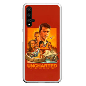 Чехол для Honor 20 с принтом 10 years Uncharted в Кировске, Силикон | Область печати: задняя сторона чехла, без боковых панелей | game | games | uncharted | анчартед | дрейк | игра | игры | натан | нейтан