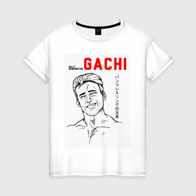 Женская футболка хлопок с принтом гачимучи в Кировске, 100% хлопок | прямой крой, круглый вырез горловины, длина до линии бедер, слегка спущенное плечо | gachi | gachimuchi | гачимучи | япония