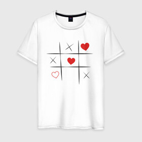 Мужская футболка хлопок с принтом Крестики сердечки в Кировске, 100% хлопок | прямой крой, круглый вырез горловины, длина до линии бедер, слегка спущенное плечо. | art | игра | иллюстрация | крестики | сердечки