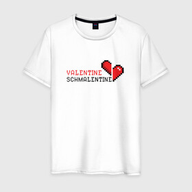 Мужская футболка хлопок с принтом Schmalentine в Кировске, 100% хлопок | прямой крой, круглый вырез горловины, длина до линии бедер, слегка спущенное плечо. | валентин | влюбленный | иллюстрация | пиксель | сердце