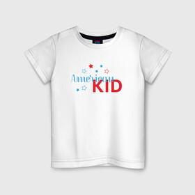Детская футболка хлопок с принтом Американский мальчик в Кировске, 100% хлопок | круглый вырез горловины, полуприлегающий силуэт, длина до линии бедер | америка | арт | иллюстрация | мальчик | ребенок