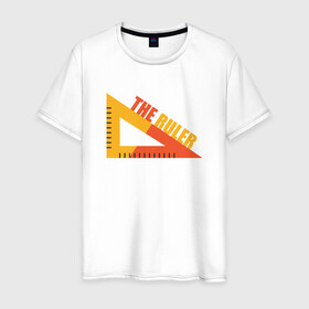 Мужская футболка хлопок с принтом The Ruler в Кировске, 100% хлопок | прямой крой, круглый вырез горловины, длина до линии бедер, слегка спущенное плечо. | арт | иллюстрация | колледж | линейка | универ