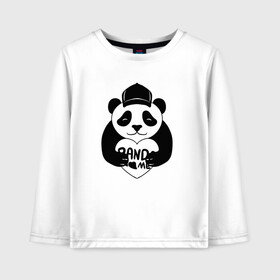 Детский лонгслив хлопок с принтом Panda me. Панда в кепке в Кировске, 100% хлопок | круглый вырез горловины, полуприлегающий силуэт, длина до линии бедер | panda | животное | медведи | медведь | мишки | панда | панды