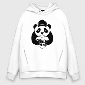 Мужское худи Oversize хлопок с принтом Panda me. Панда в кепке в Кировске, френч-терри — 70% хлопок, 30% полиэстер. Мягкий теплый начес внутри —100% хлопок | боковые карманы, эластичные манжеты и нижняя кромка, капюшон на магнитной кнопке | panda | животное | медведи | медведь | мишки | панда | панды