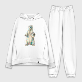 Женский костюм хлопок Oversize с принтом Белый медведь в Кировске,  |  | bear | grizzly | kuma | белый | гриззли | гризли | грозный | крутой | медведь | медвежонок | мишка