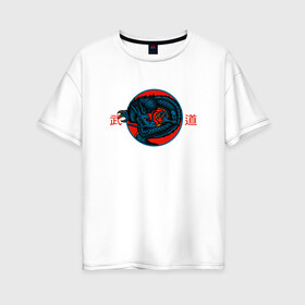 Женская футболка хлопок Oversize с принтом Дракон иероглифы в Кировске, 100% хлопок | свободный крой, круглый ворот, спущенный рукав, длина до линии бедер
 | cloud | dragon | дракон | иероглиф | мифология | облако