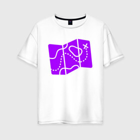 Женская футболка хлопок Oversize с принтом Карта в Кировске, 100% хлопок | свободный крой, круглый ворот, спущенный рукав, длина до линии бедер
 | games | map | иллюстрация | королевская битва | местоположение | фортнайт