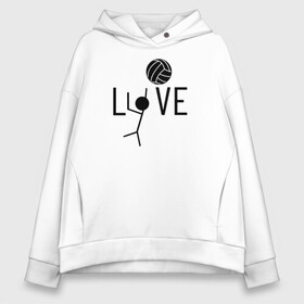 Женское худи Oversize хлопок с принтом LOVE VOLLEYBALL в Кировске, френч-терри — 70% хлопок, 30% полиэстер. Мягкий теплый начес внутри —100% хлопок | боковые карманы, эластичные манжеты и нижняя кромка, капюшон на магнитной кнопке | Тематика изображения на принте: anime | haikyu | haikyuu | karasuno | manga | аниме | волейбол | волейбольный клуб | игрок | карасуно | люблю | манга | мяч | силуэт | старшая школа | схематично | хаику | хаикую | человечек | черный