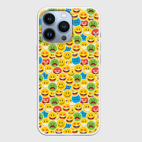 Чехол для iPhone 13 Pro с принтом Смайлики в Кировске,  |  | emoji | emoticons | smile | знак | колобок | позитив | рожица | символ | смайл | смайлики | улыбка | эмодзи