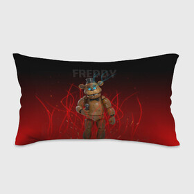 Подушка 3D антистресс с принтом FNAF FREDDY в Кировске, наволочка — 100% полиэстер, наполнитель — вспененный полистирол | состоит из подушки и наволочки на молнии | игры | искры | красный | стиль | фнаф | фредди