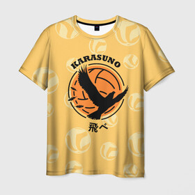 Мужская футболка 3D с принтом Старшая школа Карасуно Haikyu! в Кировске, 100% полиэфир | прямой крой, круглый вырез горловины, длина до линии бедер | anime | haikyu | haikyuu | karasuno | karasuno high | manga | аниме | волейбол | волейбольный клуб | ворон | вороны | карасуно | крылья | лого | логотип | манга | надпись | птица | старшая школа | хаику | хаикую