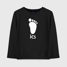 Детский лонгслив хлопок с принтом iCS Foot Logo Haikyu!! в Кировске, 100% хлопок | круглый вырез горловины, полуприлегающий силуэт, длина до линии бедер | anime | haikyu | haikyuu | karasuno | manga | аниме | белый | волейбол | волейбольный клуб | икс | ицс | карасуно | корпорация | лого | логотип | манга | нога | организатор игр | след | старшая школа | ступня | хаику | хаикую