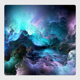 Магнитный плакат 3Х3 с принтом Космическое море в Кировске, Полимерный материал с магнитным слоем | 9 деталей размером 9*9 см | Тематика изображения на принте: вода | волны | космическое море | космос | море | облака | свет | шторм