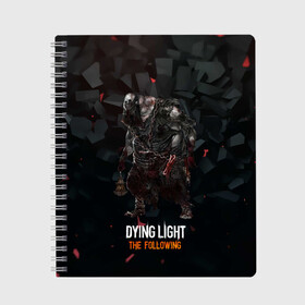 Тетрадь с принтом Dying light зомби в Кировске, 100% бумага | 48 листов, плотность листов — 60 г/м2, плотность картонной обложки — 250 г/м2. Листы скреплены сбоку удобной пружинной спиралью. Уголки страниц и обложки скругленные. Цвет линий — светло-серый
 | Тематика изображения на принте: dying light | аномалия | зараженный | монстр | мутант | ужасы | урод | хоррор