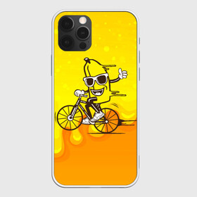 Чехол для iPhone 12 Pro с принтом Банан на велосипеде в Кировске, силикон | область печати: задняя сторона чехла, без боковых панелей | байк | банан | бананчик | велик | велосипед | живой банан | спорт