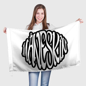 Флаг 3D с принтом Maneskin в Кировске, 100% полиэстер | плотность ткани — 95 г/м2, размер — 67 х 109 см. Принт наносится с одной стороны | evrovision | maneskin | manskin | moneskin | monskin | евровидение | манескин | манскин | монескин | монскин