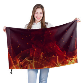 Флаг 3D с принтом ПЛАМЯ 3D в Кировске, 100% полиэстер | плотность ткани — 95 г/м2, размер — 67 х 109 см. Принт наносится с одной стороны | жар | иллюстрация | искры | костёр | огонь | пламя | пожар | текстура | уголь