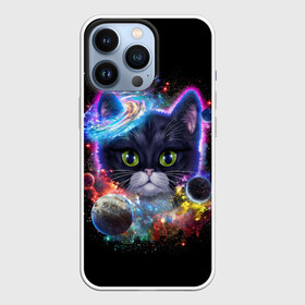 Чехол для iPhone 13 Pro с принтом Космический котик и планеты в Кировске,  |  | cat | cosmos | вселенная | звезды | кис | киса | космос | кот | котик | котики | кошечка | кошка | мем | планета | планеты | с котом