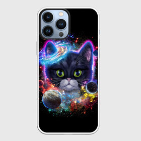Чехол для iPhone 13 Pro Max с принтом Космический котик и планеты в Кировске,  |  | cat | cosmos | вселенная | звезды | кис | киса | космос | кот | котик | котики | кошечка | кошка | мем | планета | планеты | с котом