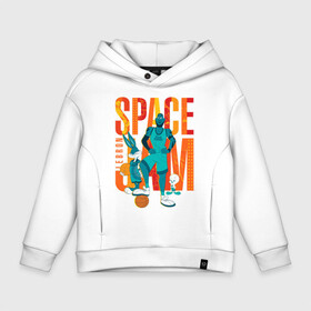 Детское худи Oversize хлопок с принтом Space Jam Lebron в Кировске, френч-терри — 70% хлопок, 30% полиэстер. Мягкий теплый начес внутри —100% хлопок | боковые карманы, эластичные манжеты и нижняя кромка, капюшон на магнитной кнопке | Тематика изображения на принте: bugs bunny | lebron james | space jam | space jam 2 | space jam a new legacy | tweety | vdzabma | багз банни | космический джем | космический джем 2 | космический джем: новое поколение | леброн джеймс | твити