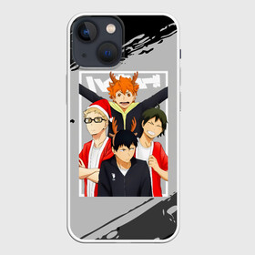 Чехол для iPhone 13 mini с принтом Игроки из команда Карасуно в Кировске,  |  | anime | haikyu | haikyuu | karasuno | manga | аниме | волейбол | волейбольный клуб | вороны | карасуно | кей цукишима | коши сугавара | манга | рождество | старшая школа | тобио кагеяма | хаику | хаикую | шоё хината