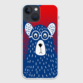 Чехол для iPhone 13 mini с принтом Медведь в Кировске,  |  | животные | звери | косолапый | лесные звери | медвед | медведь | очки | хищник