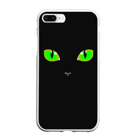 Чехол для iPhone 7Plus/8 Plus матовый с принтом КОШАЧЬИ ГЛАЗКИ в Кировске, Силикон | Область печати: задняя сторона чехла, без боковых панелей | cat | cat eyes | eyes | аниме | взгляд | глаза | глаза кошки | глазки | животные | зелёный | киса | кот | коте | котейка | котенок | котэ | котя | кошачий глаз | кошачьи глаза | кошечка | кошка | мордочка